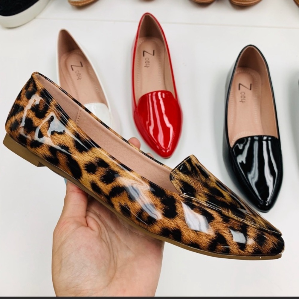 Zoey Patent Mule Leopard